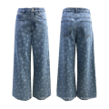 Custom Star Pattern Jeans Wide Leg Pants Womens